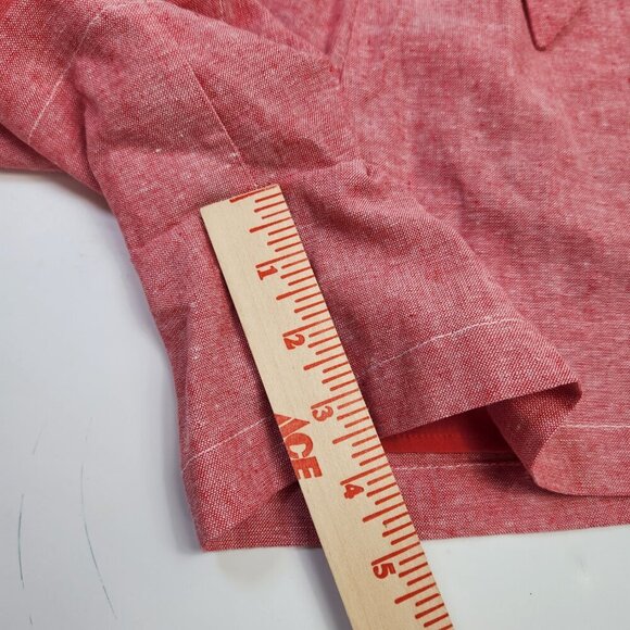 Draper James RSVP Women's Linen Blend Paperbag Short Lined Light Red XS - Picture 5 of 13